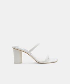 NOLES HEELS IN WHITE -   Dolce Vita White Heels Wedding, Heels White, Trending Sandals, Studded Sandals, White Heels, Wedding Heels, Flat Boots, Formal Shoes, Black Crystals