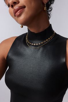 Stand out with our Angela layering Necklace! She's sleek, chic, and utterly luxurious – perfect for making a minimalist statement and layering. And, with her waterproof and tarnish-proof design, she won't ever let you down! Get ready to sparkle with Angela! …………………………………. D E T A I L S • Materials: 18k Gold Plating and Stainless Steel.• Length: 37cm (14 inches) + 41cm (16 inches) +extender 5cm (2 inches)• Width: 5mm + 2mm• This product is hypoallergenic, water and tarnish resistant Modern Delicate Chain Layered Necklace, Chic Tarnish-resistant Necklaces For Party, Minimalist Adjustable Chain Choker For Layering, Chic Tarnish Resistant Necklace For Party, Elegant Double Strand Layered Necklace For Everyday, Chic Tarnish-resistant Necklace For Parties, Elegant Metal Layered Necklace For Everyday, Elegant Tarnish Resistant Layered Necklace, Elegant Everyday Metal Layered Necklace