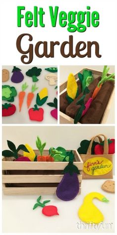 Vegetable Garden Boxes, Felt Garden, Felt Food Patterns, Felt Play Food, Diy Bebe, Food Patterns, Felt Food, Sewing Projects For Kids, Sewing Patterns For Kids