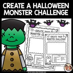 a halloween monster challenge with the text create a halloween monster challenge