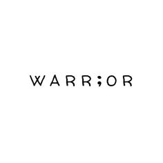 the word warrior written in black ink on a white background