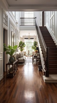 Modern Colonial Interior Design Modern Traditional Living Room Ideas, Modern Traditional Living Room, Cottage Core Home, Hallway Designs, Mid Century Modern Living Room