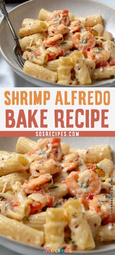 shrimp alfredo bake recipe in two bowls