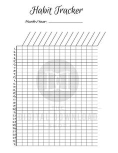 a printable habit tracker with the words habit tracker written in black and white on it