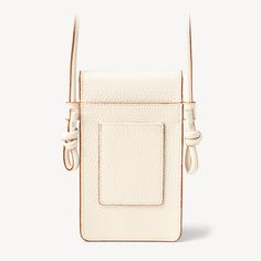 Ella Phone Pouch in Ivory Pebble | Aspinal of London Leather Phone Bag With Card Slots For On-the-go, Luxury Beige Phone Bag For Travel, Beige Leather Crossbody Phone Bag, Beige Leather Phone Bag With Removable Pouch, Beige Leather Phone Bag For On-the-go, Beige Leather Phone Bag With Detachable Strap, Versatile Leather Phone Bag With Card Slots, Beige Crossbody Phone Bag With Card Slots, Leather Crossbody Phone Bag With Card Slots