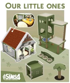 an advertisement for the sims 4 home design contest, with pictures of furniture and accessories