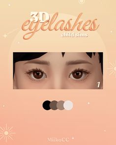 Sims 4 Kid Eyelashes, Sims 4 Lashes Cc Skin Detail, Sims 4 Kids Lashes, Sims 4 Cc Child Lashes, Toddler Makeup, Cc Shopping, Sims Packs, Skin Details