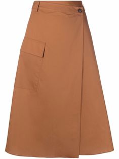 rusty brown cotton poplin weave A-line skirt flared hem belt loops asymmetric design asymmetric hem Midi Skirt Brown, Poplin Skirt, Twill Skirt, Stylish Women Fashion, Aline Skirt, American Brand, Stripe Skirt, Flare Skirt, Asymmetric Hem