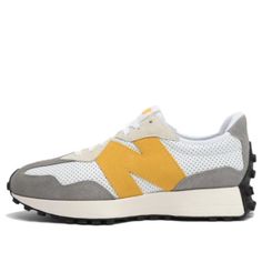 New Balance 327 'White Grey Yellow' JD Exclusive MS327JMA Retro White New Balance Sneakers, New Balance 327, Fashion Performance, Stylish Sneakers, Perfect Pair, New Balance, Your Perfect, Sneakers, Yellow