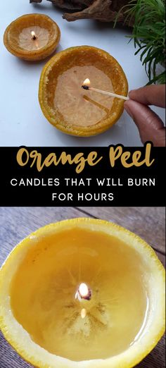 orange peel candles that will burn for hours