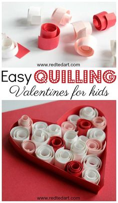 an easy valentine's day craft for kids to make with paper rolls and glue