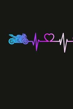 a motorcycle with a heartbeat on it