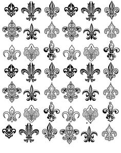 black and white fleur de lis designs