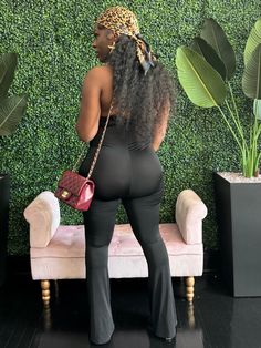 This “Abby” jumpsuit features an open neck line, spaghetti straps, front ruffle detailing, wide leg, and finished with no closure. -95% Polyester 5% Spandex -Stretch material Tee is wearing a medium, 165 lbs., 5’3 and wearing heels in photo. Hand wash, cold water. Do not bleach. 6 Year Anniversary, No Closure, Open Neck, Anniversary Sale, Year Anniversary, Black Media, Jumpsuit Dress, Cold Water, Spaghetti Strap