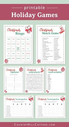 printable holiday games for kids to play with