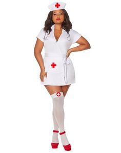 a woman dressed in a nurse costume