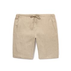 Loro Piana's Bermuda shorts are tailored for a neat, straight-leg fit that's ideal for smart-casual outings. They're cut from lightweight linen and have elasticated inserts along the drawstring waistband for extra comfort. Classic Bermuda Summer Pants, Classic Summer Shorts With Straight Hem, Classic Summer Bermuda Pants, Classic Linen Bottoms With Short Legs, Classic Short Linen Bottoms, Relaxed Fit Linen Bermuda Pants, White Shoes Sneakers, Luxury Sneakers, Shorts For Men