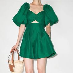 Worn Once To A Bridal Luncheon And Know I Won’t Wear It Again! In Very Like New Condition And Dry Cleaned. Au 6, Us 2 Black Short Cuts, Emerald Green Mini Dress, Bridal Luncheon, Puff Sleeve Mini Dress, Ruffle Midi Dress, Belted Midi Dress, Linen Mini Dress, Green Mini Dress, White Dresses For Women