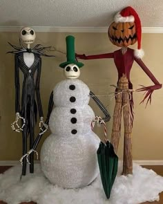 Jack Skellington Sandy Claws, Jack Skellington Snowman, Nightmare Before Christmas Diy Decorations, Nightmare Before Christmas Christmas Decor, Nightmare Before Christmas Props, Nightmare Before Christmas Skeleton