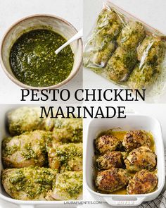 pesto chicken marinade in a casserole dish