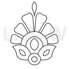 a black and white drawing of a flower with leaves on the petals, in an outline style