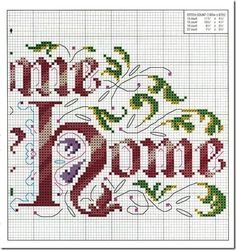 a cross stitch pattern with the word me and you