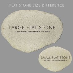 the large flat stone is shown with measurements for each piece, and has a smaller size