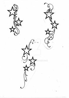 stars and swirls tattoo design