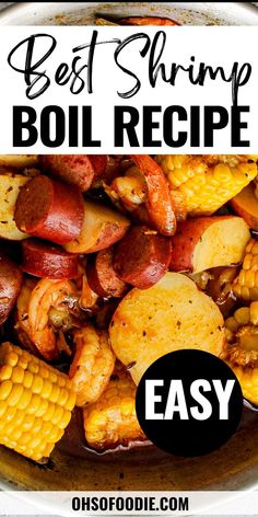 Text reads best shrimp boil recipe Stovetop Shrimp, Cajun Shrimp Boil Recipe, Crab Boil Recipe, Shrimp And Crab Boil, Boiled Dinner, How To Make Shrimp