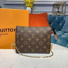 LV Toiletry Pouch On Chain Monogram Canvas For Women Louis Vuitton Toiletry Pouch, Louis Vuitton Petite Malle, Baby Tote Bag, Louis Vuitton Papillon, Luxury Boots, Luxury Belts, Toiletry Pouch, Evening Clutch Bag, Cosmetic Pouch