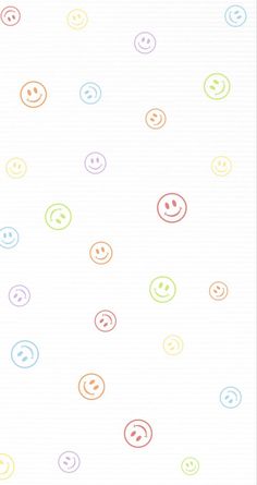 colorful smiley faces on a white background