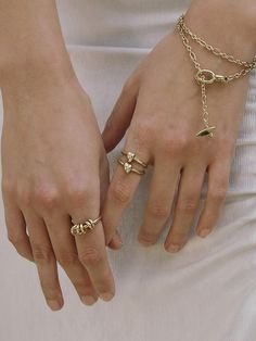 Editor's Notescellmute presents a unique chain ring. It gives a casual yet luxurious mood.- Multi ring pendant ring- Slim line ring with hoop detail- High quality for everyday- Simple and luxurious moodMeasurements(in.)- Size: #9 ~ #17Composition & Care- Material: 14K Gold Plated- Plated products may discolor over time due to their nature.- Please be careful that discoloration may proceed faster in chemical substances, water, and heat.- As all jewelry products are vulnerable to discoloration Multi Ring, Chemical Substances, Pendant Ring, Ring Pendant, Pendant Rings, Chain Ring, The City, Gold Plate, Romance