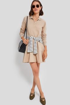 Sandstone Long Sleeve Pique May Polo Dress | Tuckernuck Collared Polo Dress For Spring Daywear, Spring Collared Polo Dress For Daywear, Elegant Spring Polo Dress For Work, Elegant Polo Dress For Daywear, Elegant Spring Workwear Polo Dress, Chic Collared Polo Dress For Spring, Elegant Collared Polo Dress For Spring, Elegant Spring Collared Polo Dress, Elegant Spring Polo Dress With Collar