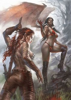 Miss Hulk, Vampire Girls, Red Sonja, 다크 판타지, Fantasy Artist, Fantasy Artwork, Dark Fantasy Art, Swords, Dark Fantasy