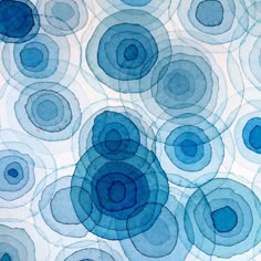 blue circles are arranged in an abstract pattern