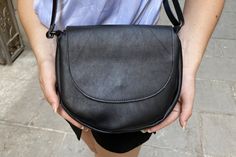 Small Black Crossbody Bag, Minimalist Purse, Black Crossbody Bag, Purse For Women, Round Bag, Black Purse, Round Leather, Women Handbag, Black Crossbody