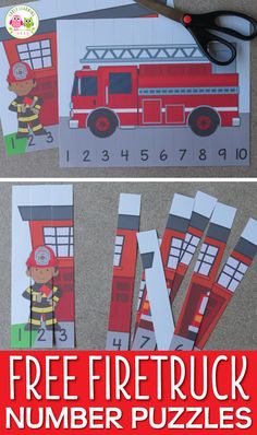 fire truck number puzzles for kids to make