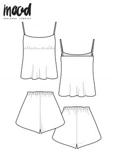 the top and shorts sewing pattern is shown