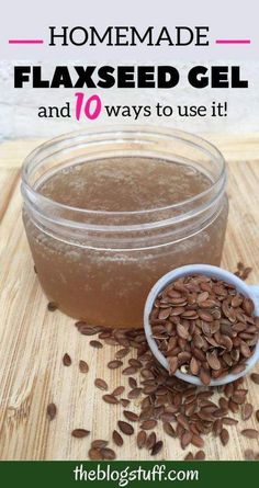 Easy to make DIY flaxseed gel recipe you can use on hair and skin. Find out how to preserve it for longer and 10 ways you can use it for softer skin and hair. Diy Flaxseed Gel, Flaxseed Gel Recipe, Flaxseed Gel, Homemade Hair Products, Diy Hair Care, Flaxseed, Hair Gel, Diy Natural Products