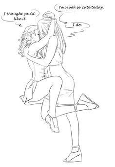 a drawing of two people hugging each other