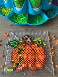 a plastic tray filled with lots of beads