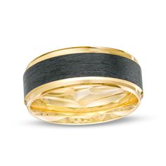 two tone gold and black wedding band