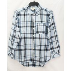 Style & Co Women's Plus Size 1x Plaid Button Down Boyfriend Shirt Blue Nwt 1 Day Handling Time From Houston,Tx Satisfaction Guaranteed Or Your Money Back! New Items Are Added Every Week. ***Item Note: Please Note That The Items Color Is As Shown In The Pictures; The Item Will Be Described Based On What We See, But Please Make Your Own Interpretation Of The Color.*** Brand: Style & Co Style: Top Size: 1x Material: See Photos Condition: New With Tags Sku: Mlt - 3618 Shipping All Items Are Shipped Blue Shirt With Shirttail Hem For Fall, Casual Blue Shirt With Shirttail Hem, Casual Blue Shirt For Daywear, Tomboy Shirts, White Eyelet Blouse, Oversized Button Down Shirt, Pocket Blouse, Long Sleeve Floral Top, Front Tie Shirt