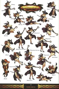 an image of witches in various poses