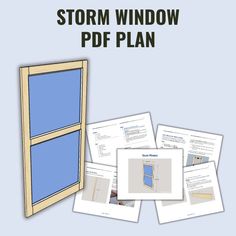 an open window with the text storm window pd plan on it and several pictures in front