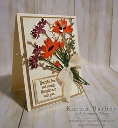 a card with some flowers on it