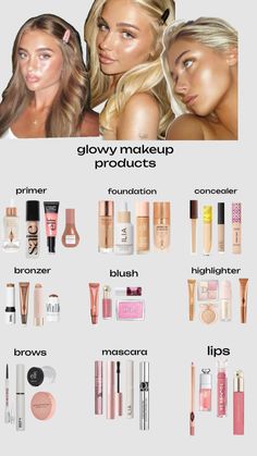 #glowymakeup #glowybronzemakeup #dewymakeup #glowymakeupproducts #glowymakeuplook #makeuptutorial #scandinavianmakeup Makeup Routine Guide, Haut Routine, Easy Makeup Tutorial, Makeup Makeover