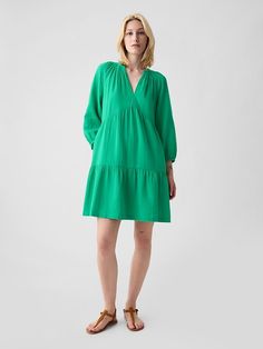 Saw this on Gap: Green Crinkle Texture Dress For Summer, Green Crinkle Texture Dress For Spring, V-neck Summer Dress With Crinkle Texture, Summer V-neck Dress With Crinkle Texture, V-neck Crinkle Texture Summer Dress, Spring Summer Dress With Crinkle Texture, Summer Long Sleeve Dress With Crinkle Texture, Gap Summer Mini Dress, Long Sleeve Summer Dress By Gap