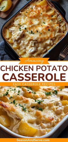 chicken potato casserole with potatoes and parmesan cheese