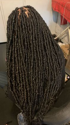 Faux Locs Medium, Medium Faux Locs, Long Locs Hairstyles For Women, Long Locs Hairstyles, Locs Hairstyles For Women, Distressed Locs, Long Locs, Faux Loc